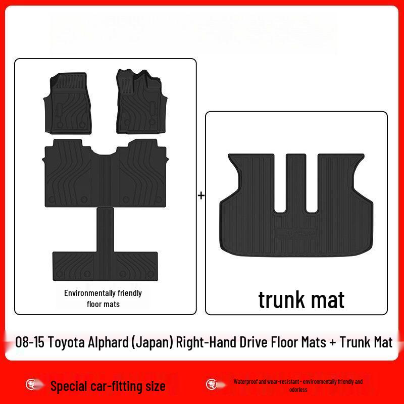 Toyota Alphard 20 Series RHD TPE Anti-Slip, Wear-Resistant Floor & Trunk Mats