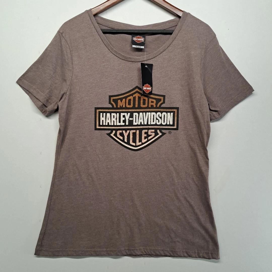 Harley Davidson Womens XL T-Shirt NWT Roatan Honduras Graphic Logo Brown Heather 4XL