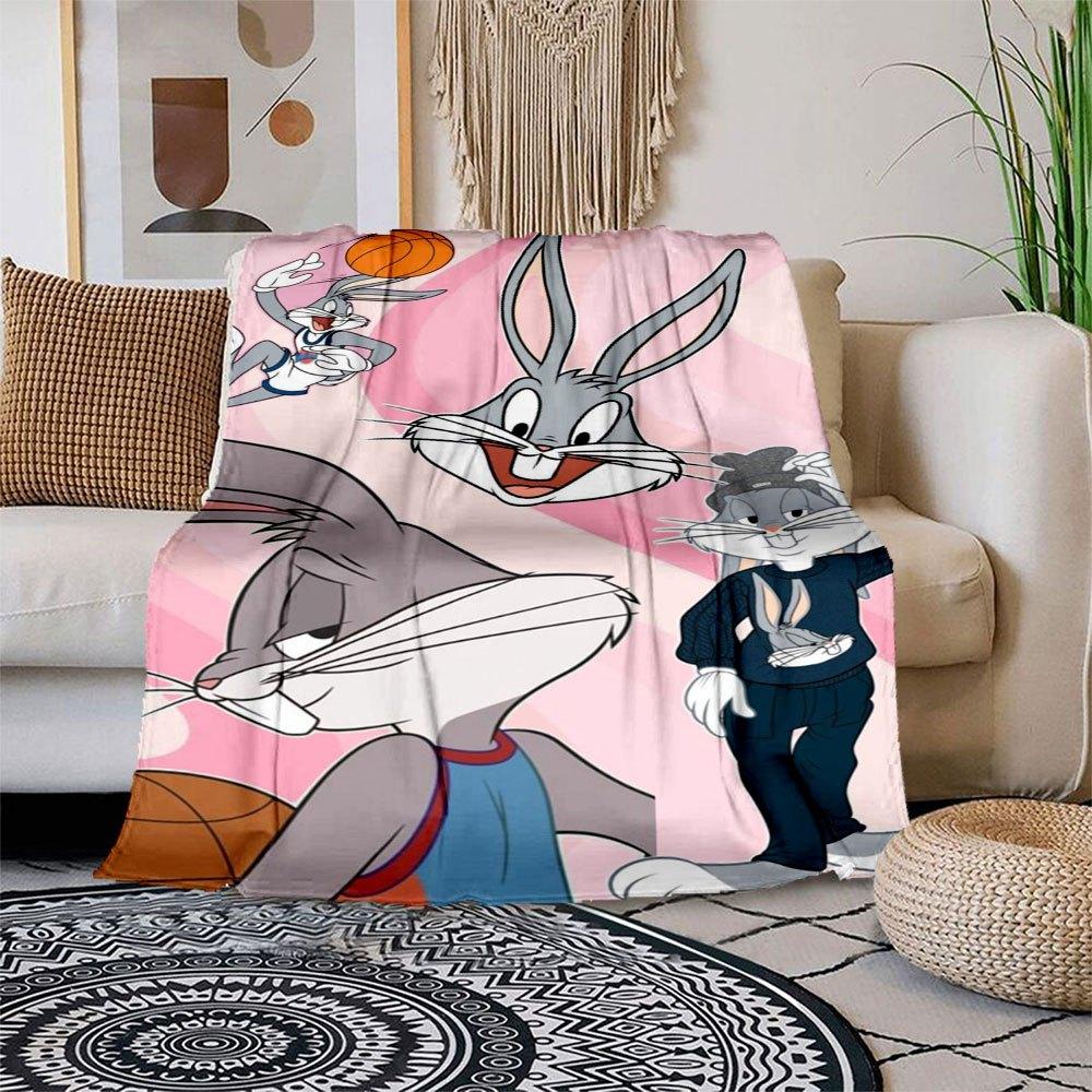 

Cartoon Basketball Player Bugs Bunny Phone Case Cover Blanket Flannel Throw Blanket for Sofa, Bed, Travel, Camping, Office 100x150cm