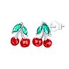 New 925 Silver Charms Watermelon Cherry Earrings Beads Fit Bracelets for Women Necklace DIY Fine Jewerly