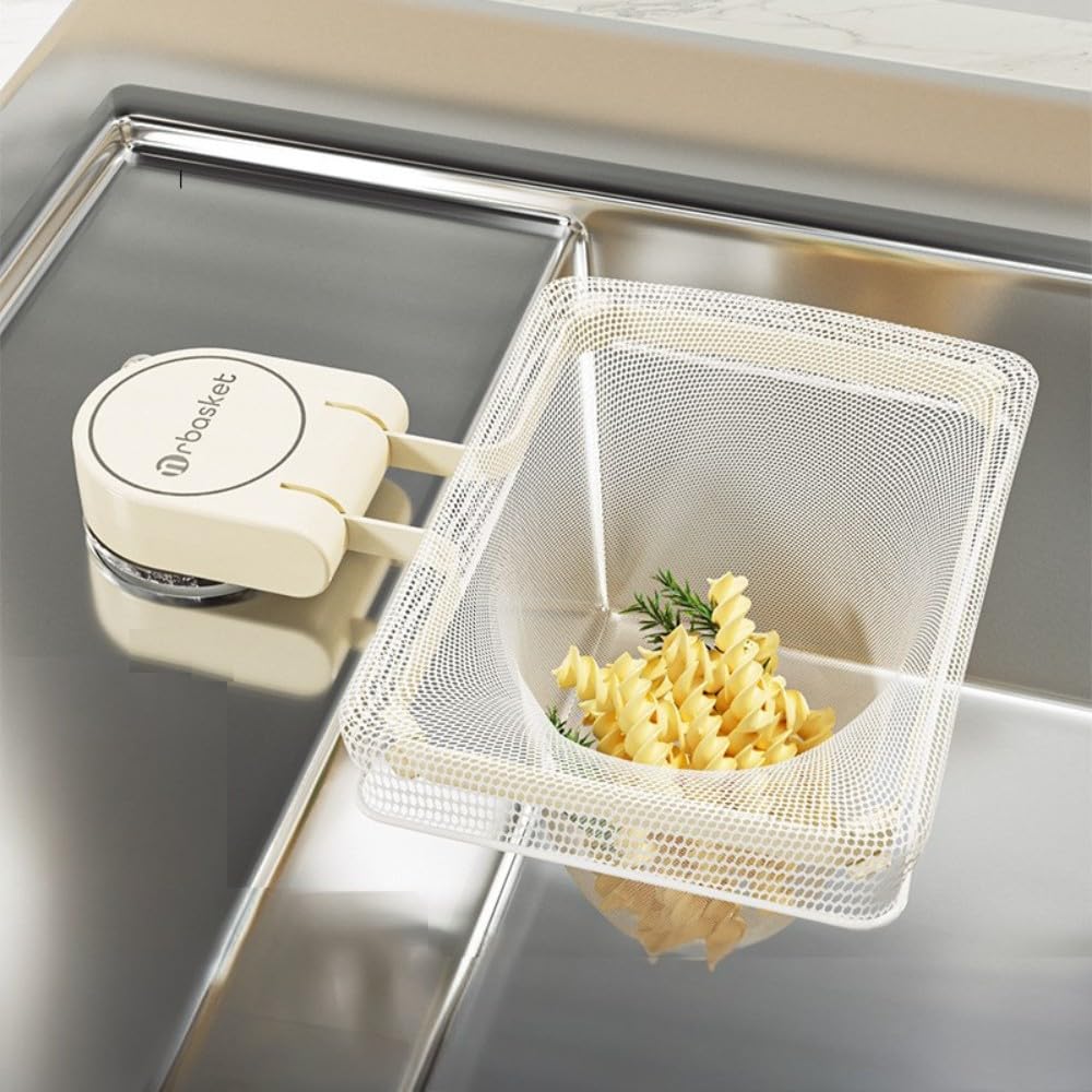 

STELLAR SEIZAN Держатель для сливного сита Не нужен кухонный шкаф Удобный кухонный плавающий мусор предотвращает попадание пищевых отходов простой присоска - слоновая кость