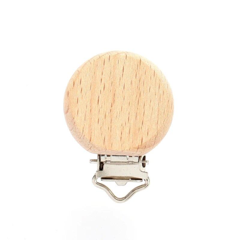 

10 шт., деревянный держатель для детской соски, металлический зажим, буковые зажимы для детской соски, аксессуары-цепочка, деревянная игрушка-прорезыватель, не содержит BPA 30x46mm