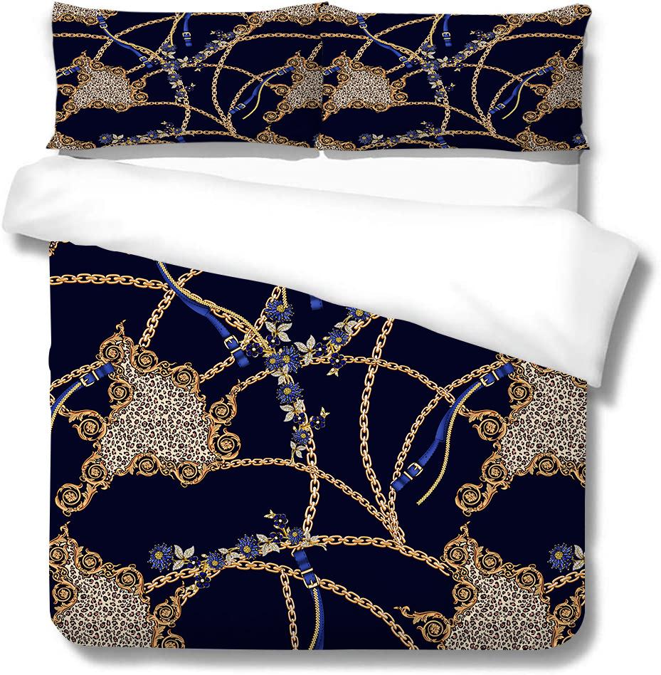 Polyester Quilt Cover Pillowcase Two Or Three-Piece Set 3D Digital Printing Leopard Print Series