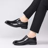 New Men's Pointed Office Formal Shoes Genuine Leather Chelsea Boots Men Fashion Ankle Boot Mens Casual British Style Brown Shoes