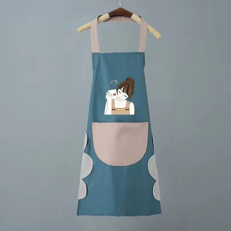 Hand-Wiping Kitchen Household Cooking Apron Oil-Proof Waterproof Men Women Adult Waist  Coffee Overalls Wipe Hand Apron