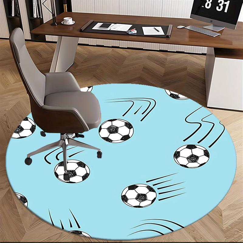 Soccer Ball Office Carpet Chair Mats, Football Patterned Rug for Home Decor, Office Carpet Gift, Suitable for Bedroom, Living Room, Various Rooms1118