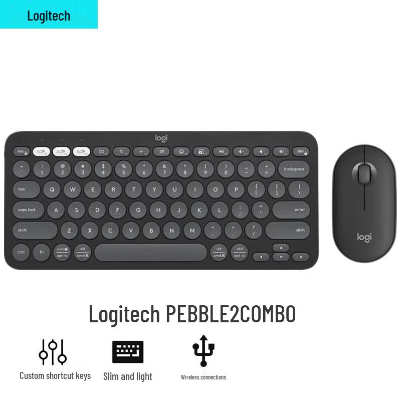 Logitech Pebble 2 Combo Wireless Keyboard and Mouse Set