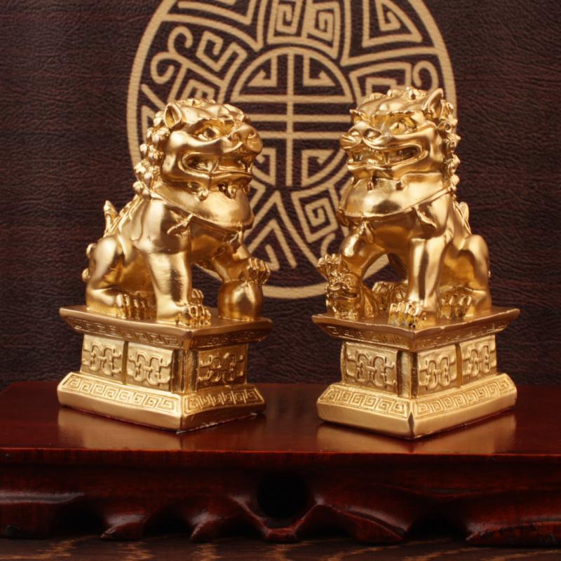 Figurine Large And Small Sizes For Home Doorway Decoration Office Desktop Alloy Resin Craft Gift Lion