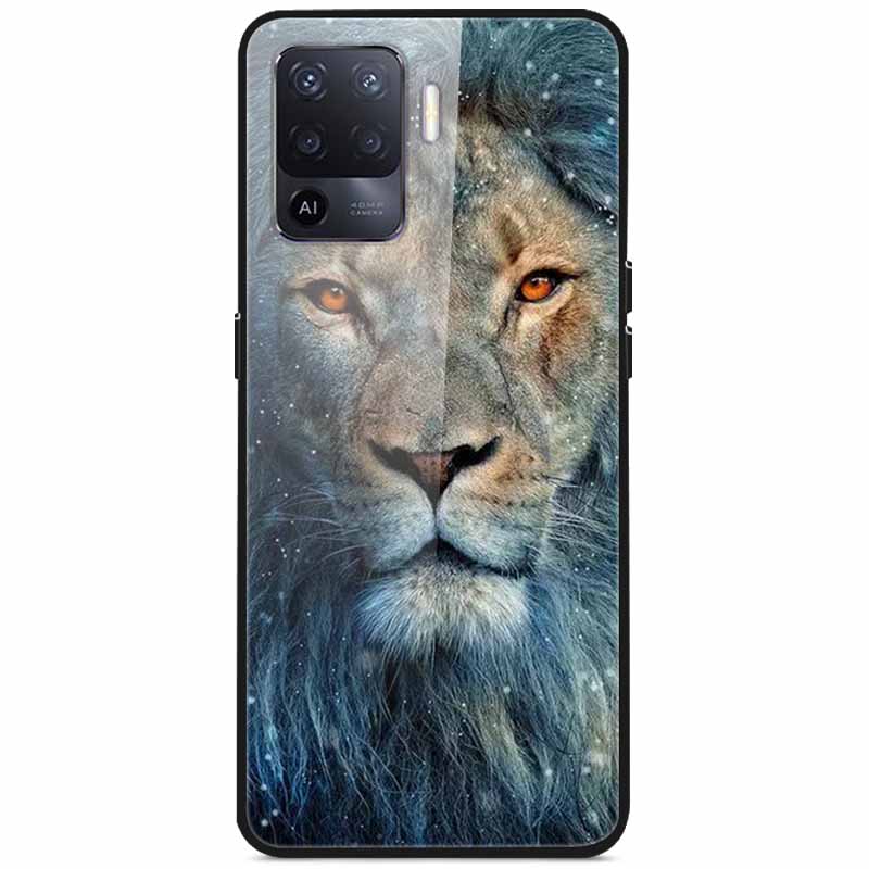 Tempered Glass Case For Oppo Reno5 Lite Hard Back Cover for Oppo Reno 5 Lite Luxury Painted Reno5Lite Funda 6.43'' Shockproof