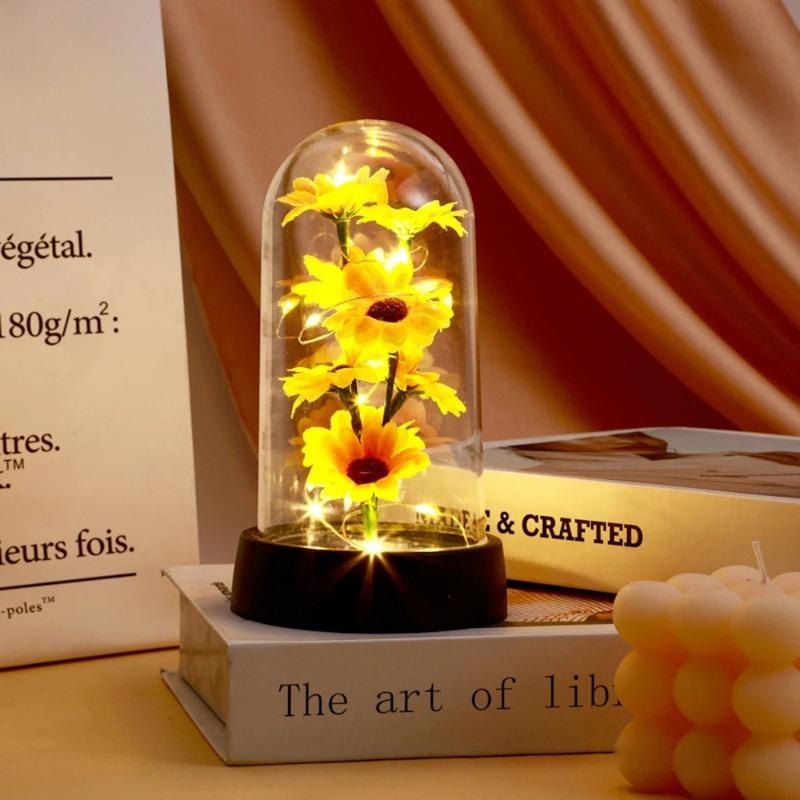 Подарок на выпускной маленький пластиковый набор подсолнухов День матери отправить жене отправить маме День святого Валентина вечный цветок подарок на день рождения золотистый