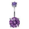 WMPR007 Runder Zirkon Bauchnabelpiercing 925 Sterling Silber Bauchnabelring für Damen Körperschmuck Luxuriöser Hochzeits-Bauchnabelring