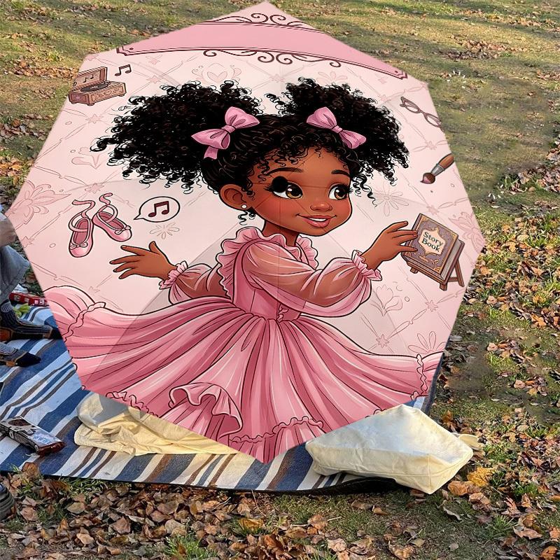 1PC Girl Storybook Umbrella-8-Rib Reinforced, Automatic Open, Lightweight & Durable, Fashion Accessory for Outdoor, J0400