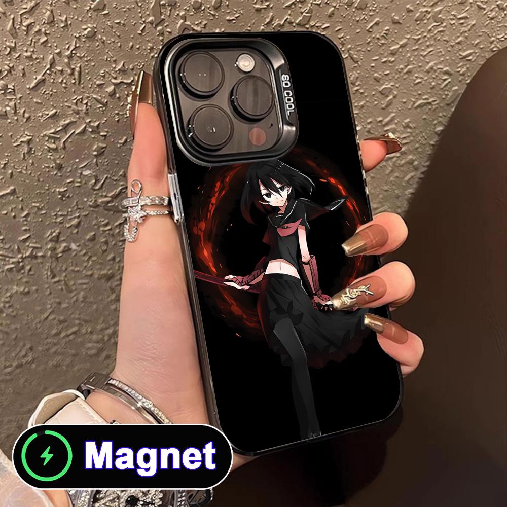 Akame Kurome Translucent MagSafe Mobile Phone Case for iPhone 17 16 15 14 13 12 11 Air Pro Max Plus Colorful Cover