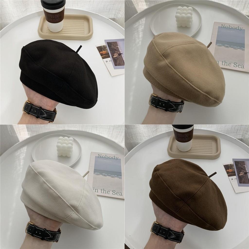 Vintage Round Top Cotton Beret Hat For Women Warm Sunshade Pumpkin Hat