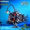 NEW Mechanical Lantern Fish Building Blocks for Kids MOC Assembling Model Bricks Toys Birthday Christmas Halloween gifts