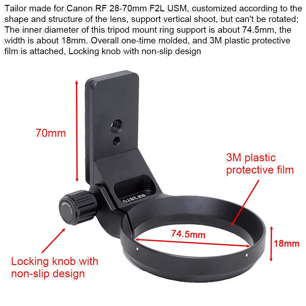 iShoot Metal Camera Tripod Mount Tripod Mount Lens Support Lens Bracket Tripod Socket for Canon RF Quick Release Plate with Screw Holes at the
