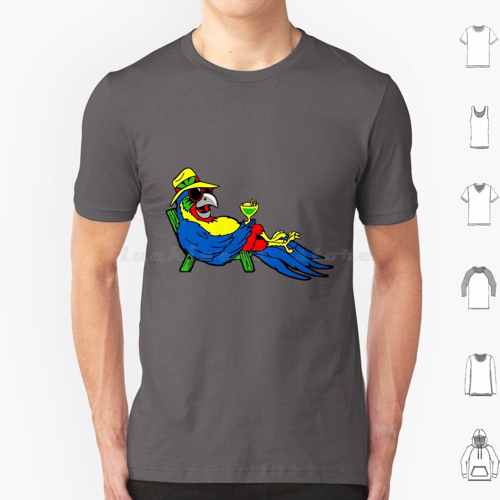 T-shirt Parrot Nyelonjor 6xl Coton Cool Jimmy Buffett Plage Parrothead Margaritaville Buffett Perroquet Surf Pirate