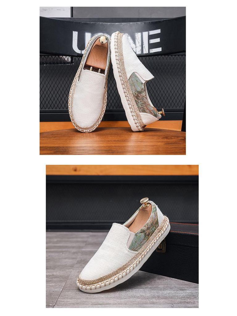 Men's Autumn Canvas Slip-Ons: Soft Sole Linen Casual Shoes