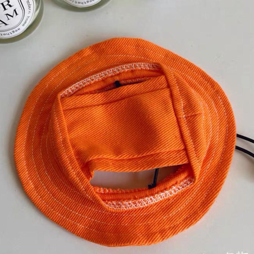 Cotton Denim Sun Protection Bucket Hat For Cats And Dogs Outdoor Camping