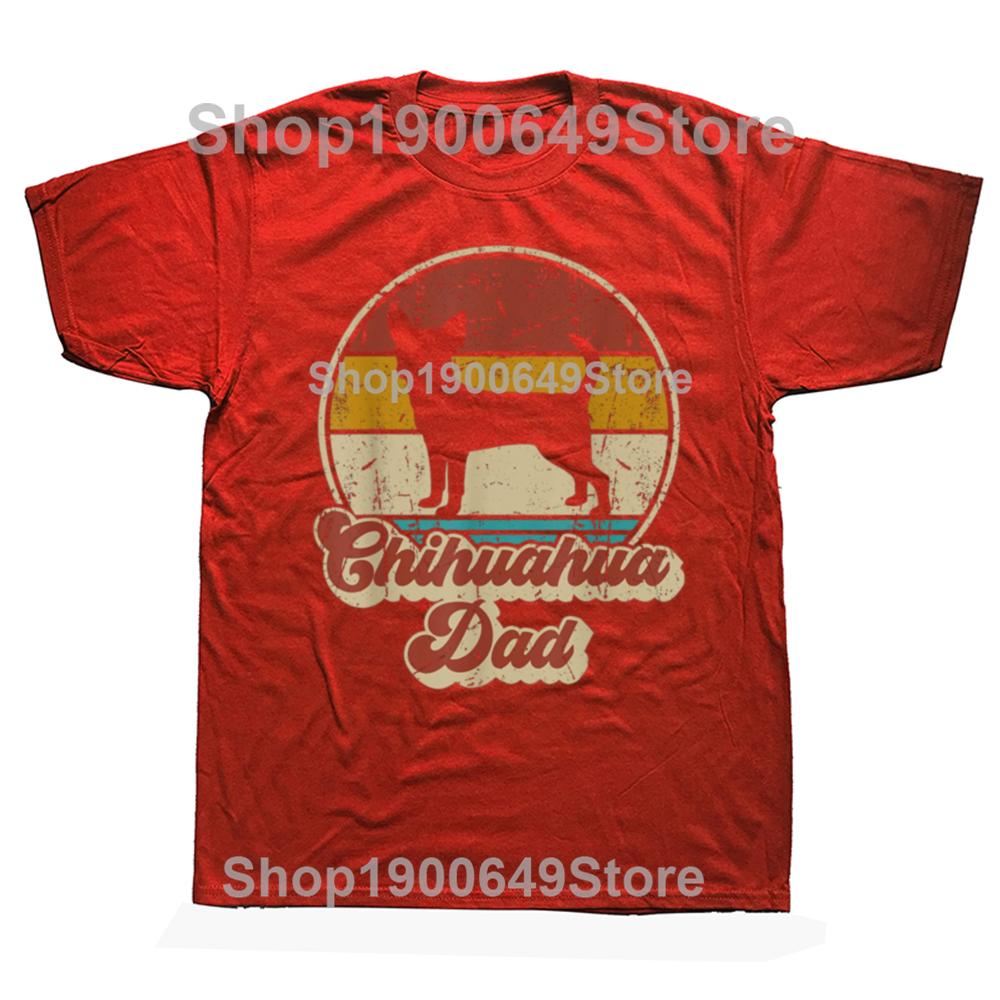 

New Chihuahua Dog Dad Funny Vintage Graphic Tops Men Oversized Tshirt Summer Hip Hop Fashion Short Sleeve Crewneck T Shirts S