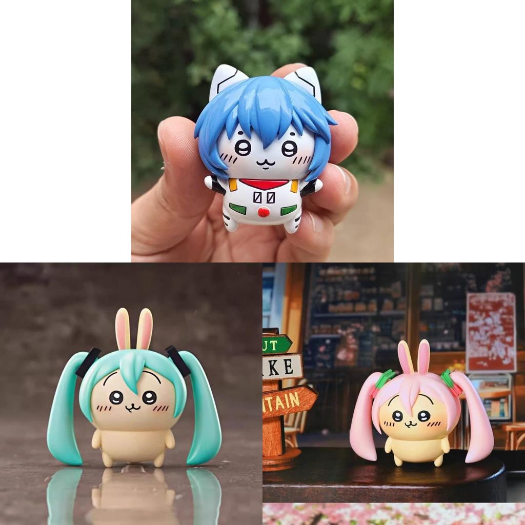 Chiikawausagi Cos Hatsune Miku Pvc Art Toy For Collectors Ussachi And Asuka Character Display