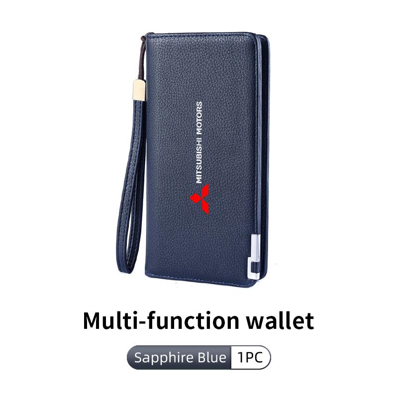 For Mitsubishi Men's Long Wallet Multi-card Slot Card Holder Business Wallet Outlander Lancer L200 ASX Pajero Grandis Eclipse