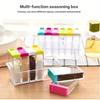 Spice & Pepper Shakers 6 Pcs/Set Spice Jar Seasoning Box Spice Storage Bottle Jar Transparent PP Cumin Powder Kitchen Tool
