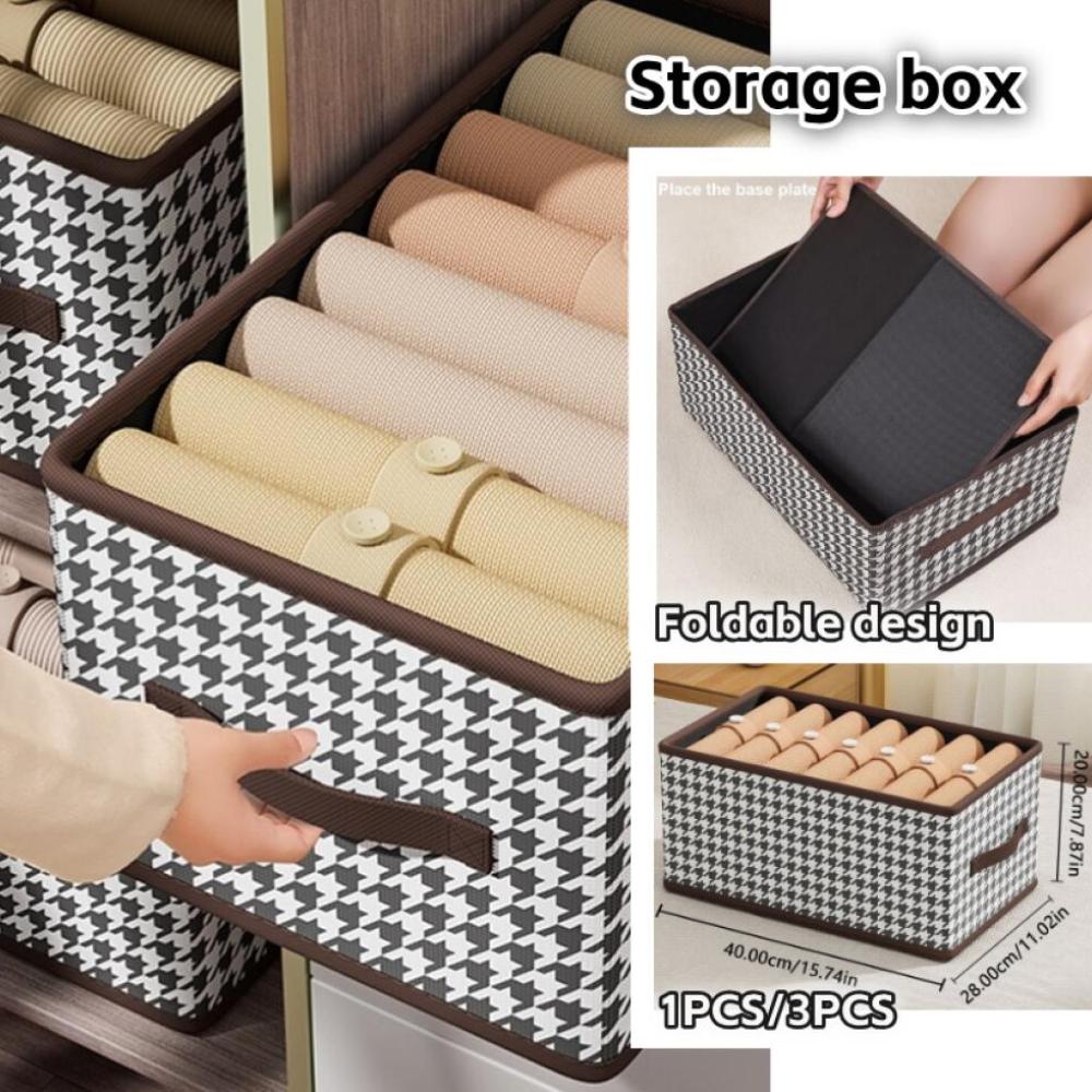 1/3PCS Fabric Clothes Storage Box, Foldable Wardrobe Organizer Storage Basket, For Home Clothes Storage, Home Supplies