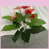 Plants Artificial Silk Multi Branch Red Palm Heart Ear Leaves Wedd Office Decor