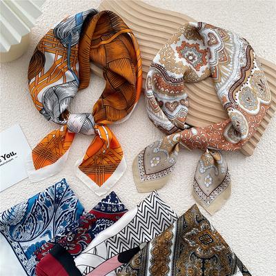 Fashion Decoration Scarf Hairband Tie Hair 70 Small Square Scarf Silk Scarf Women'S Spring And Autumn Versatile Small Scarf Professional Scarf