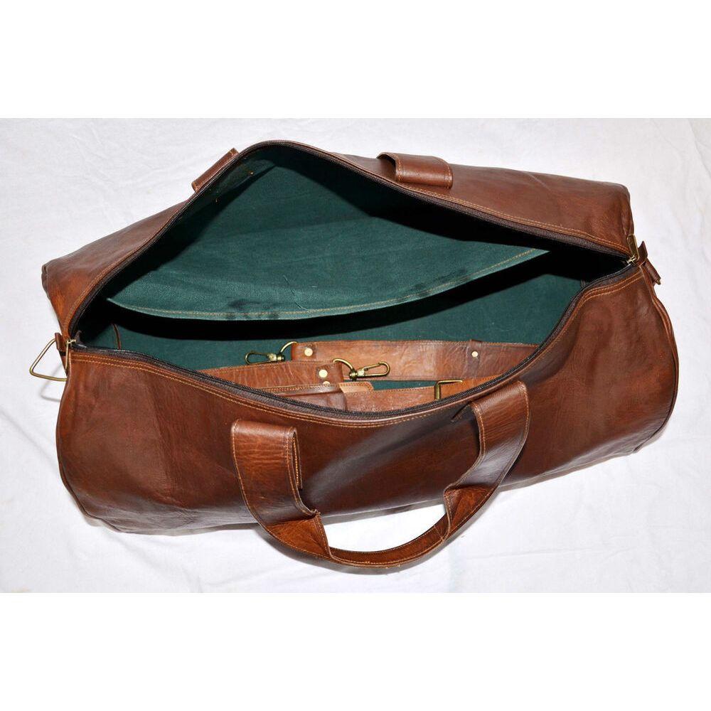 Men's Genuine Leather  Large Vintage Duffle Travel Gym Weekend Overnight Bag
