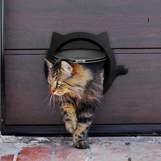 

Interior Cat Door 4-Way Locking Indoor Pet Door Flap Pet Privacy Door for Cat Litter Box And Pet Feeder білий