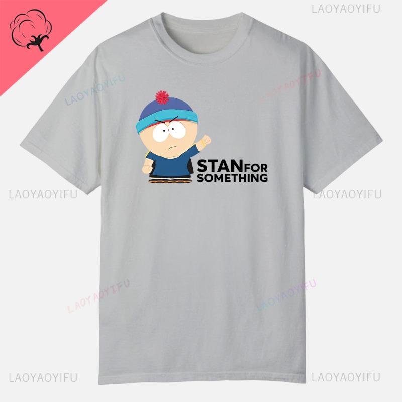 S-South Park Vlastní oblečení Vtipná trička s potiskem Bavlněná trička s krátkým rukávem Jednobarevná trička Oblečení Pánské Streetwear Grafické tričko