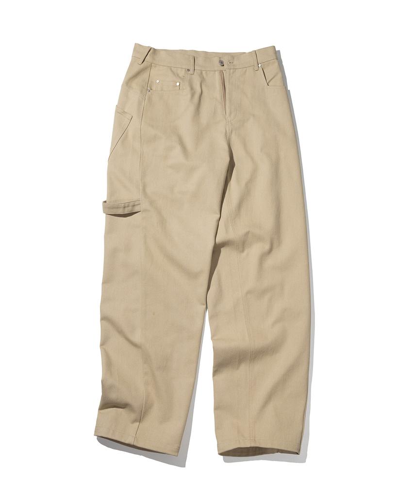 MASSNOUN Curved Carpenter Cotton Pants Msscp001-Bg