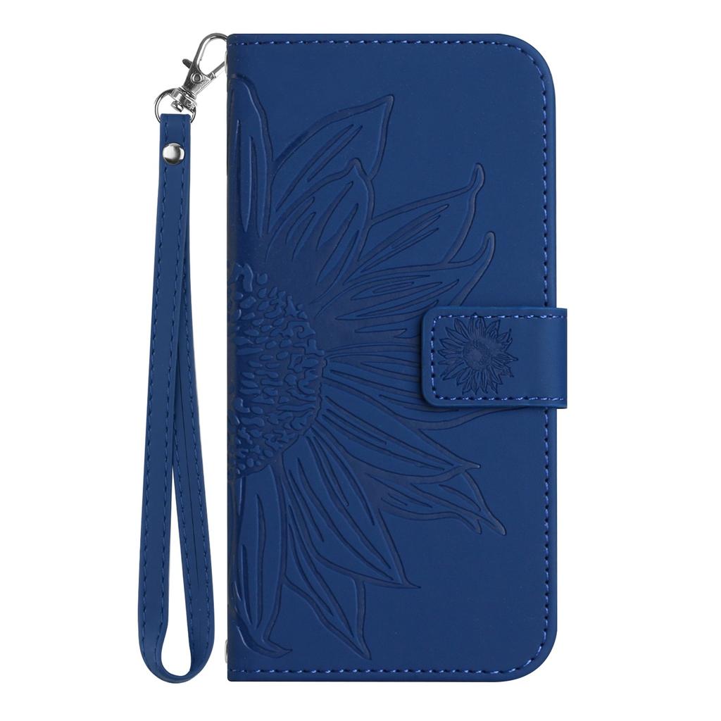 Suitable for iPhone15 Leather Case 13Pro Frosted Sunflower Card Wallet Protective Case 14plus Oblique Span