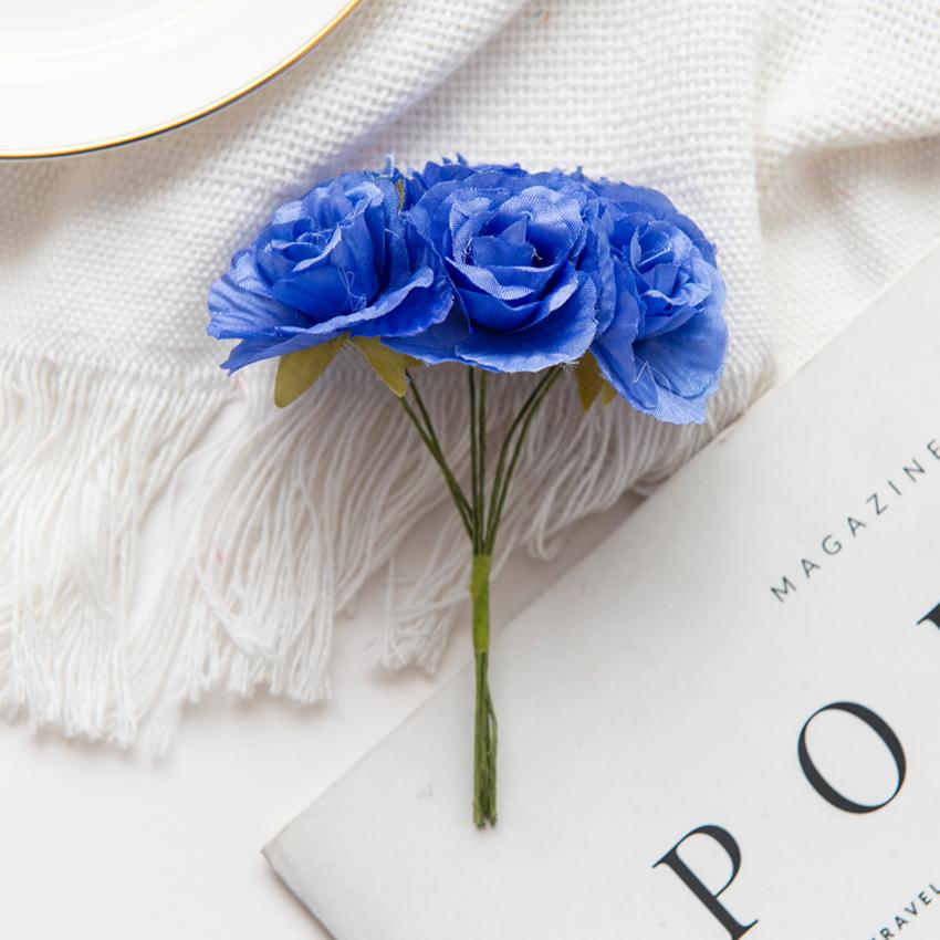 18 PCS Fleurs Artificielles Mini Bouquet en Soie Décoration de Mariage DIY Couronne Décoration de Noël Vase pour Maison Jardin Scrapbooking