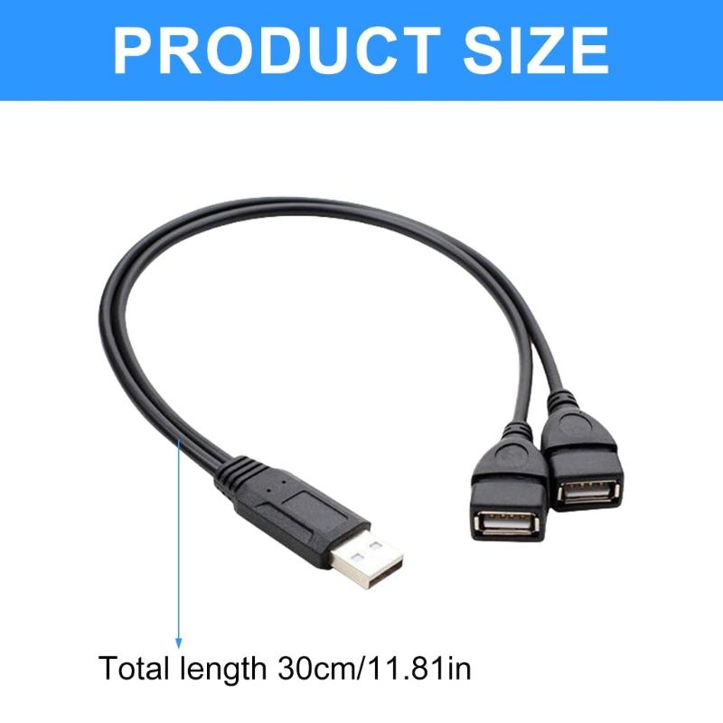 2 in 1 USB Y Splitter Cable USB Power Splitter Cable USB2.0 Male to 2 USB Female Splitter Cable Charging Data Transfer