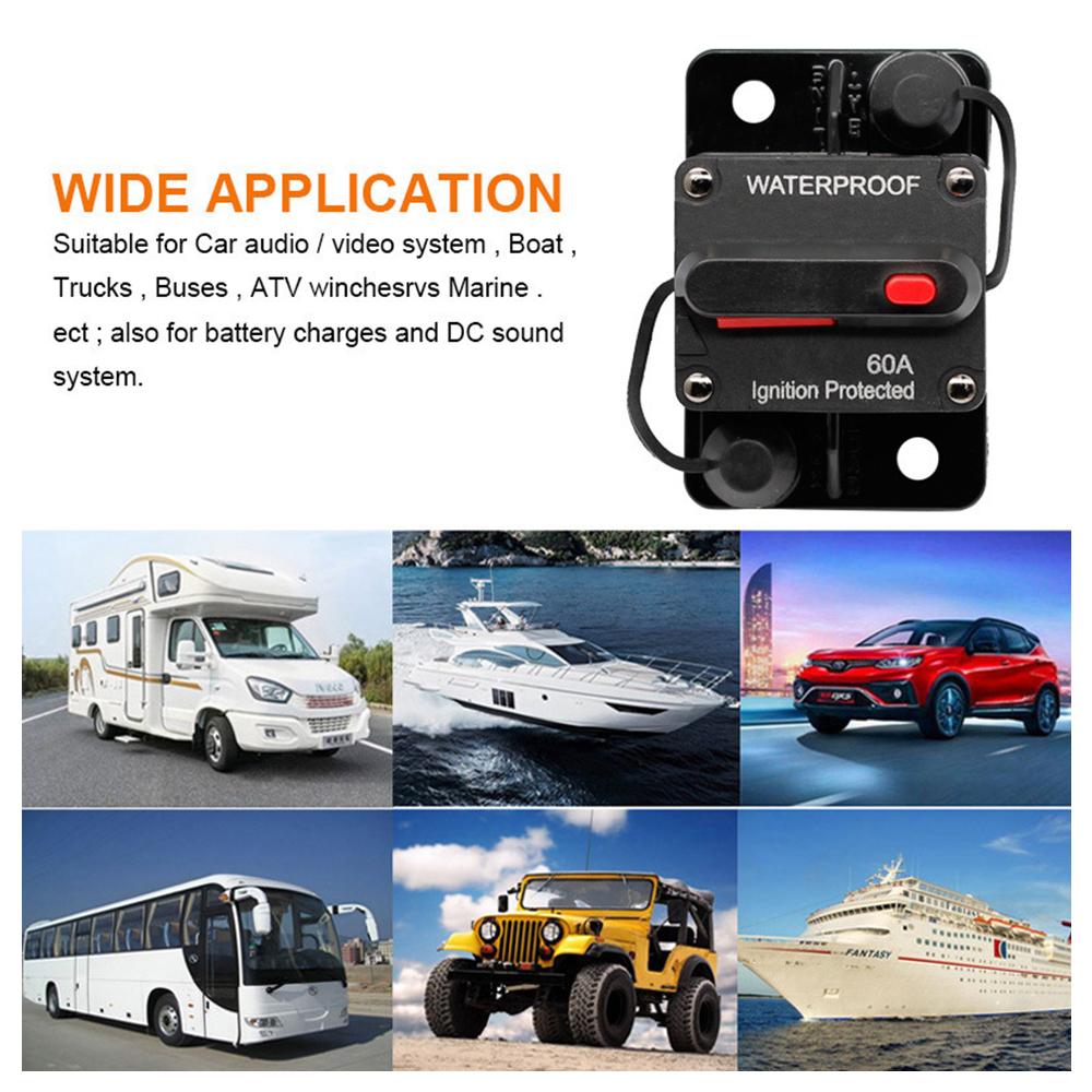30A - 300A 12 - 48V DC IP67 Waterproof Circuit Breaker with Manual Reset Button for Car/Yacht/RV