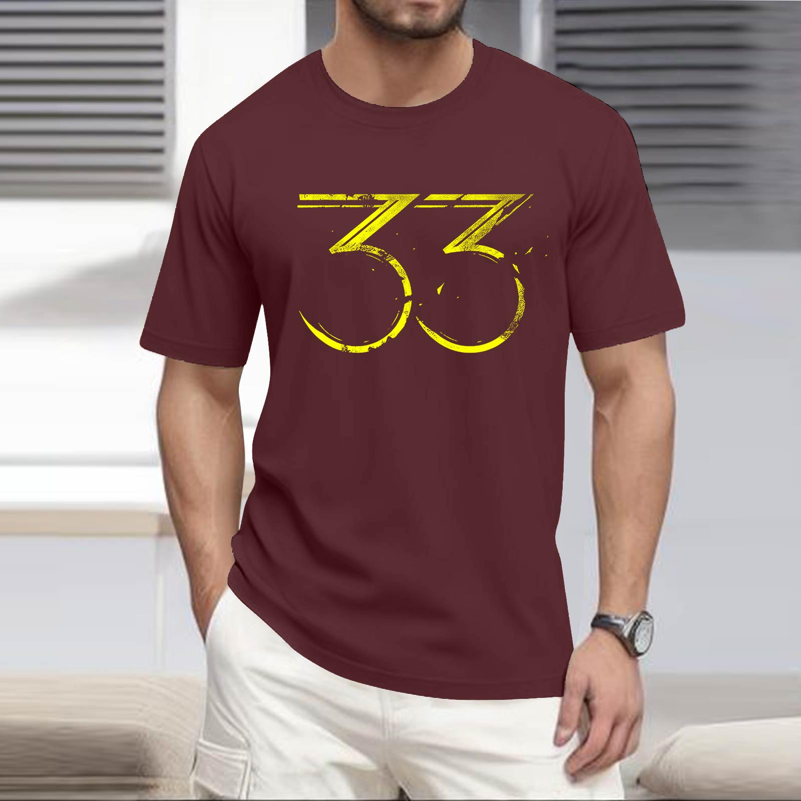 Стильная и повседневная мужская футболка с круглым вырезом, свободного кроя, с короткими рукавами. S винный