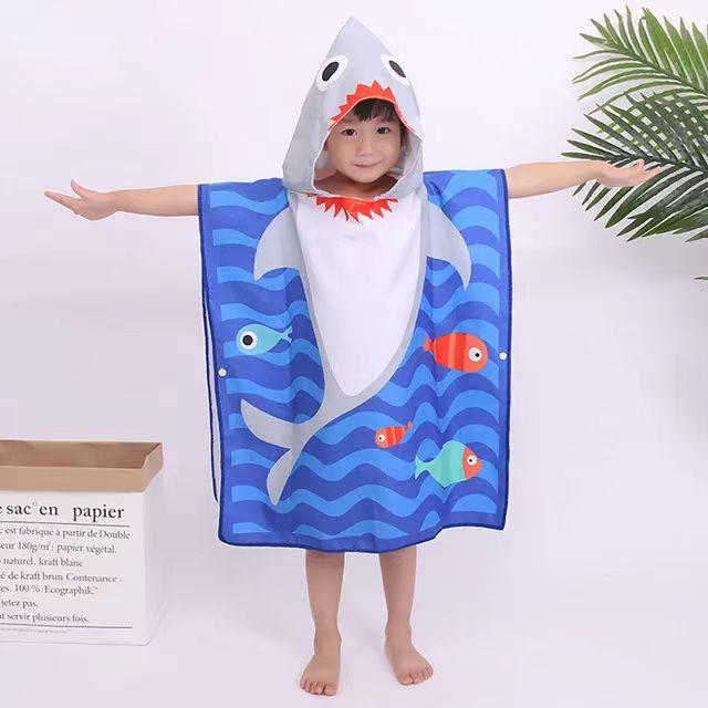 Animal Kids Quick Drying Coral Fleece Hooded Baby Bath Towel Set for Newborns Cartoon