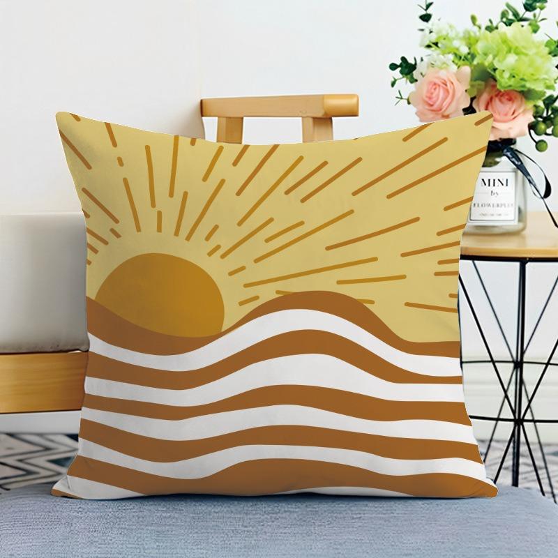 Morandi Simple Printed Decorative Pillowcase Bedroom Living Room Square Cushion Pillowcase