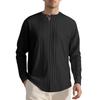 European and American Men's Casual Loose Long-sleeved T-shirt Beach Shirt