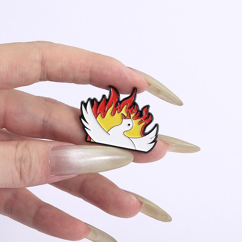 That's Spicy Enamel Pins Custom Animal Flames Brooches Lapel Badges Clothes Funny Jewelry Gift for Kids Friends