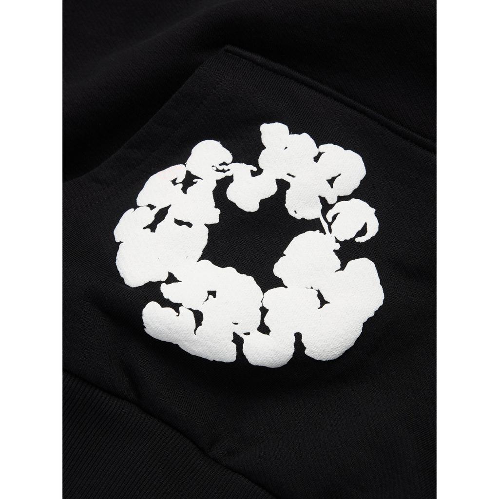 Denim Tears Cotton Wreath Hoodie Black Unisex Tops AOTHD1303BLK