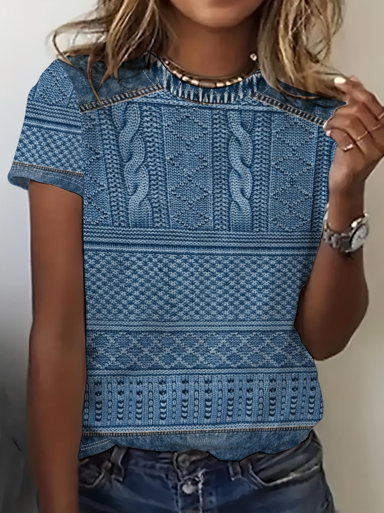 

[Printed Pants - Not Denim Fabric] [Printed Design-No Texture] Women s Short Sleeve T-Shirt. Fashionable Printed Design. Casual Round-neck Summer Top. 3XL дубильная кора
