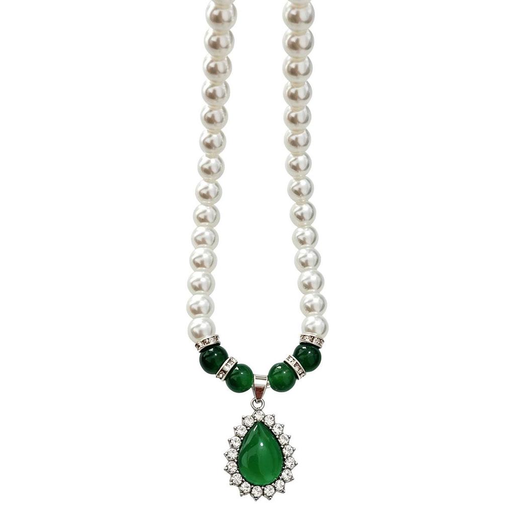 New style accessories, atmospheric silver water drop imitation pearl necklace, daily wear, wealthy, atmospheric pendant