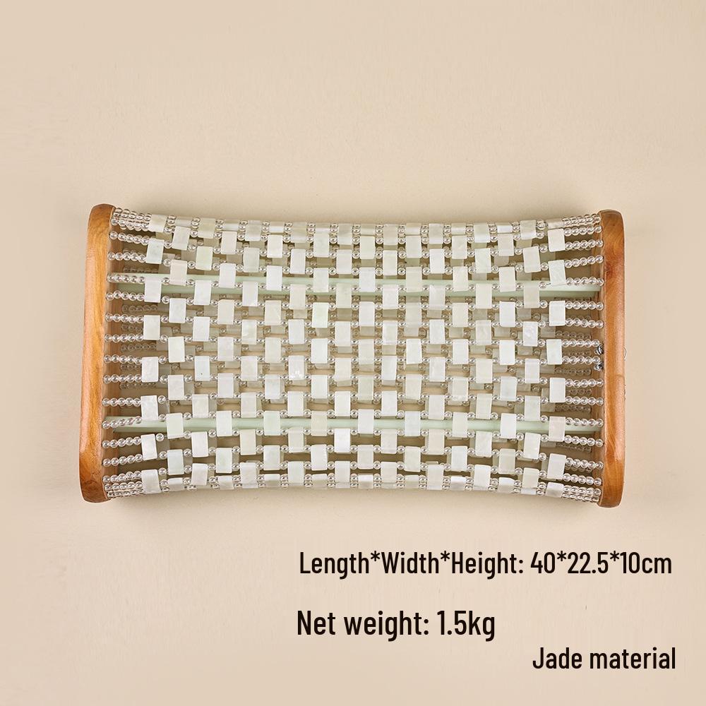 Xiuyan Jade Kühlkissen - Natürlich schweißresistent, atmungsaktiv und mit hohlem Design für Halswirbelstütze und Sommerkomfort.