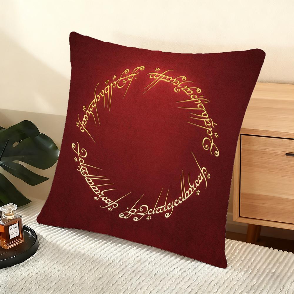The L-Lord Of The R-Rings Cushion Cover Soft Short Plush Pillow Cover Smooth Cozy Texture Aesthetic Cushion Case Home Decor