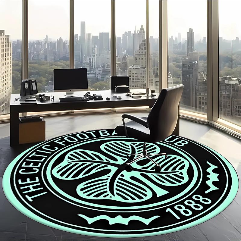 Celtic Football Club (1) Runder Büroteppich Dekorativer Bodenteppich für Büro Schlafzimmer Wohnzimmer und Wohnbereich