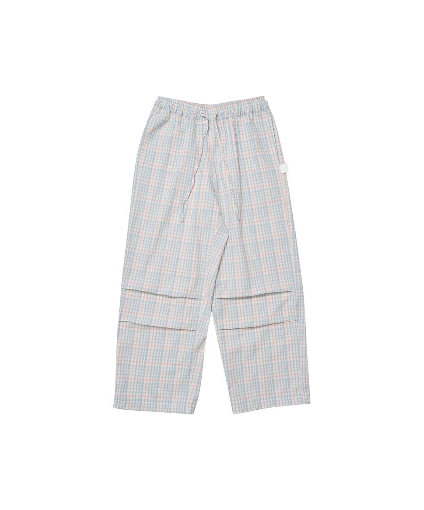 Goteu Check Band Pants - Pastel